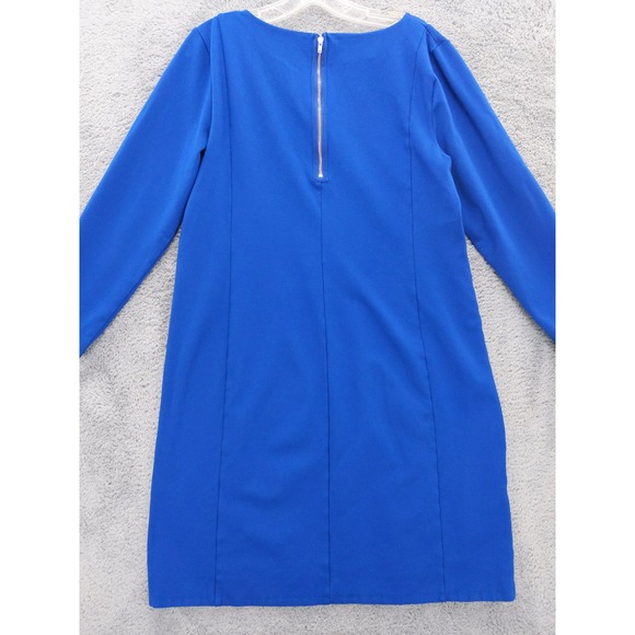 J Crew Womens Blue Long Sleeve Sheath Dress Career Workwear Size L - Picture 5 of 7